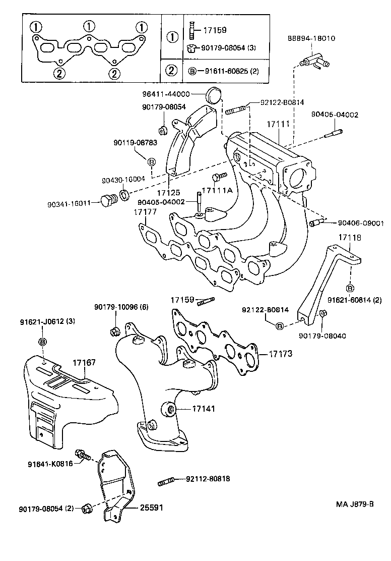 17118-88461 STAY, MANIFOLD product image
