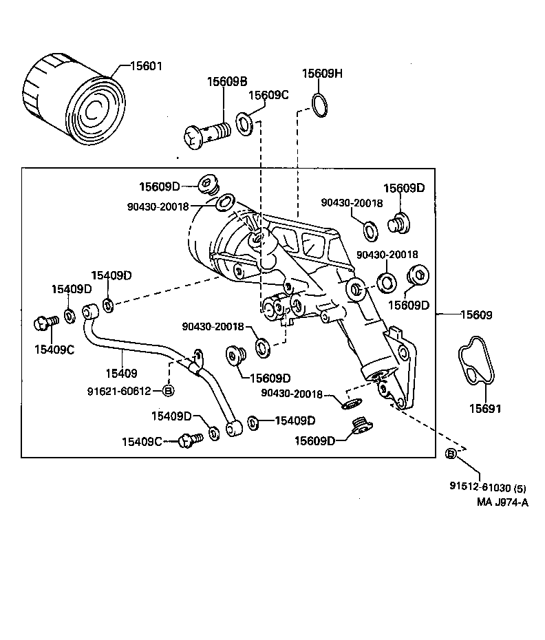 15431-64061 PIPE OR HOSE, OIL FILTER OUTLET product image