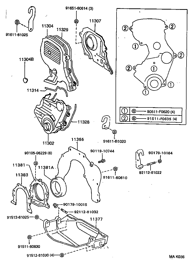 11303-02050 COVER SUB-ASSY, CRANKSHAFT GEAR OR PULLEY product image