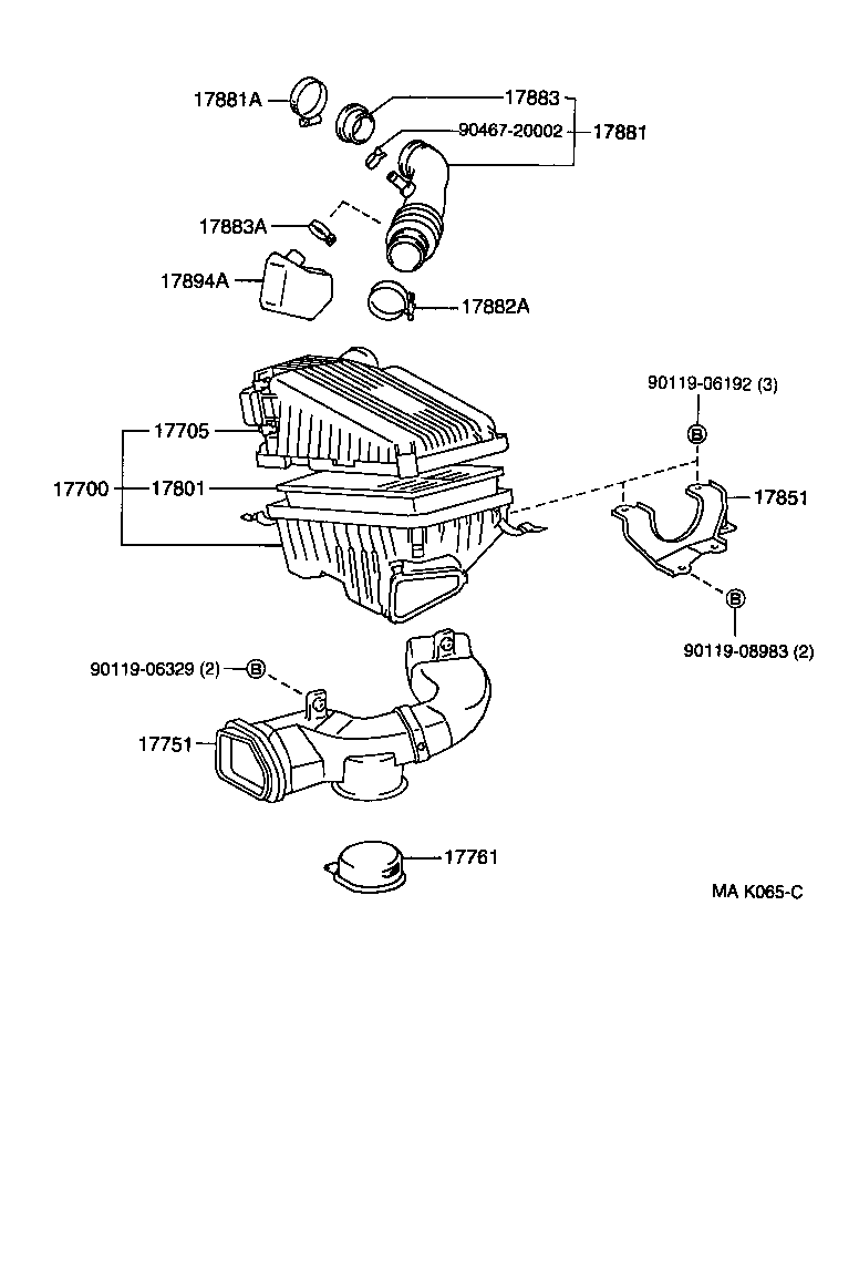 17705-02050 CAP SUB-ASSY, AIR CLEANER product image