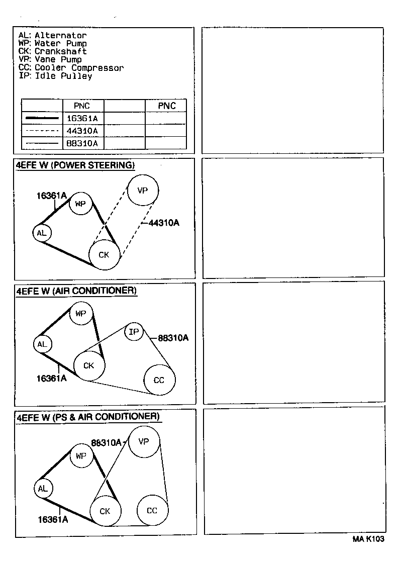 99364-80880 BELT, V (COOLER COMPRESSOR TO CRANKSHAFT PULLEY), NO.1 product image