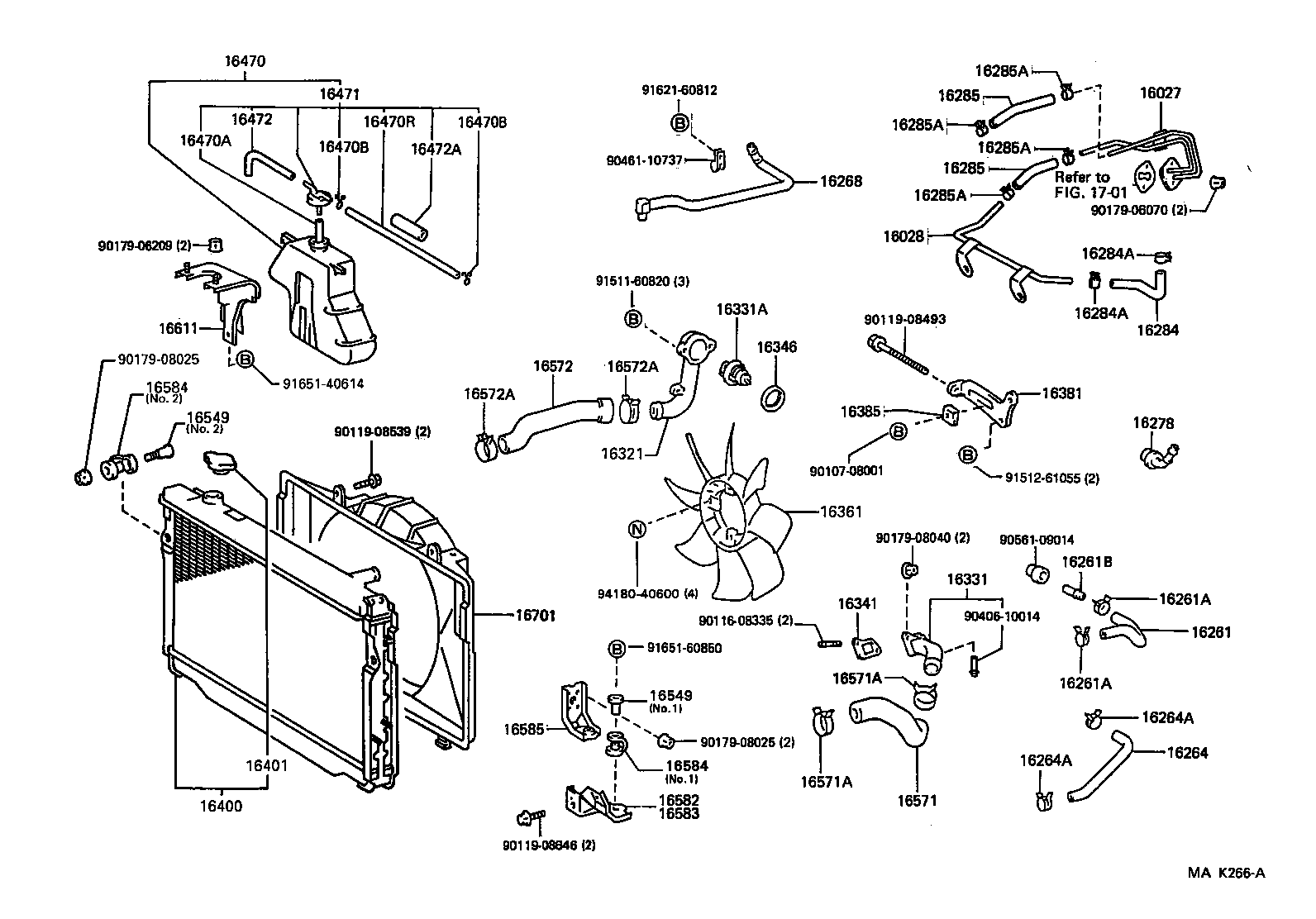 16028-17010 PIPE SUB-ASSY, TURBO WATER, NO.2 product image