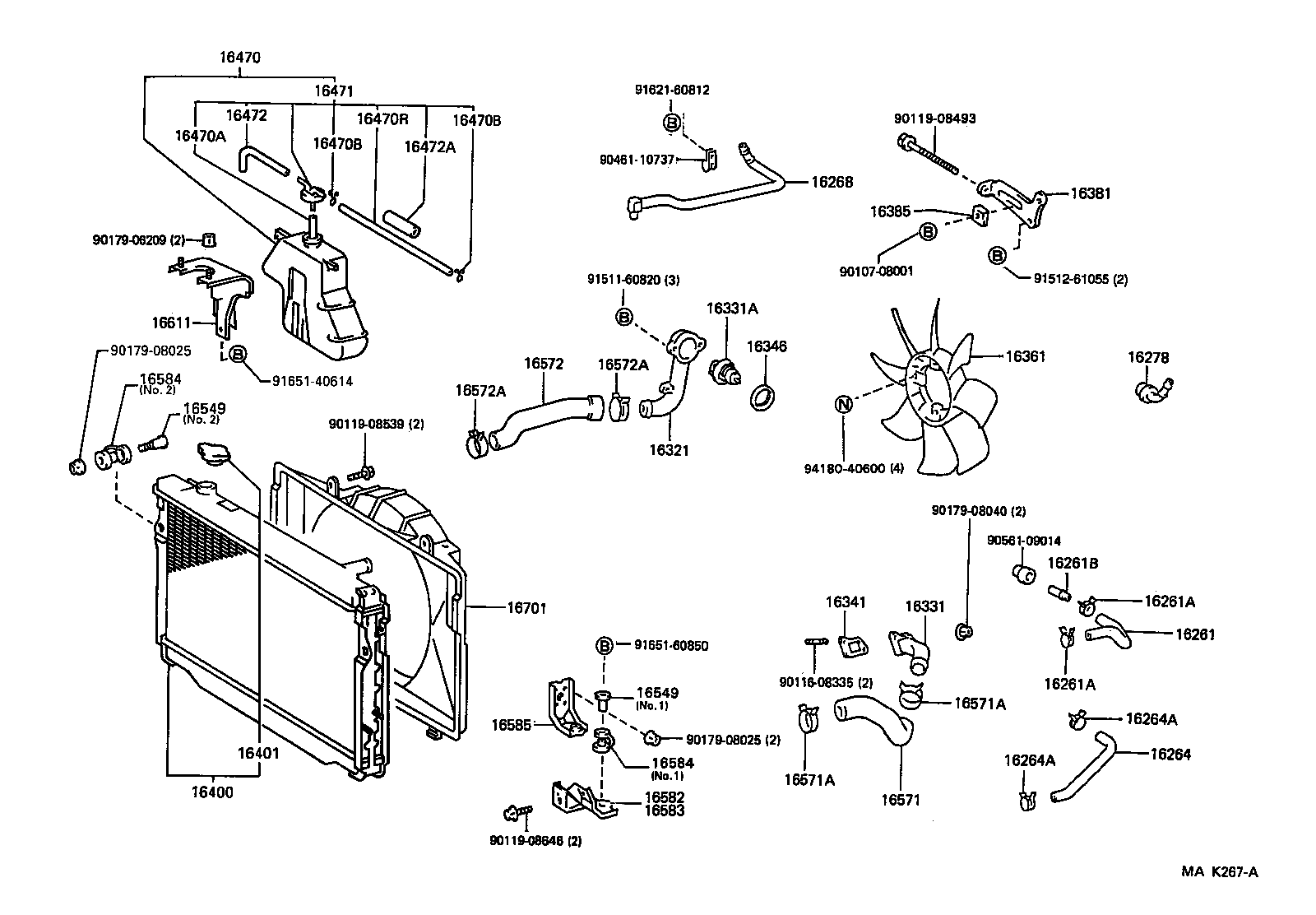 16028-17010 PIPE SUB-ASSY, TURBO WATER, NO.2 product image