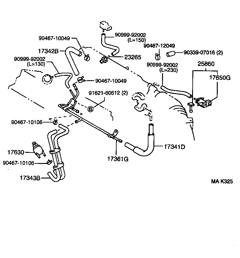 17302-16090 HOSE SUB-ASSY, AIR product image