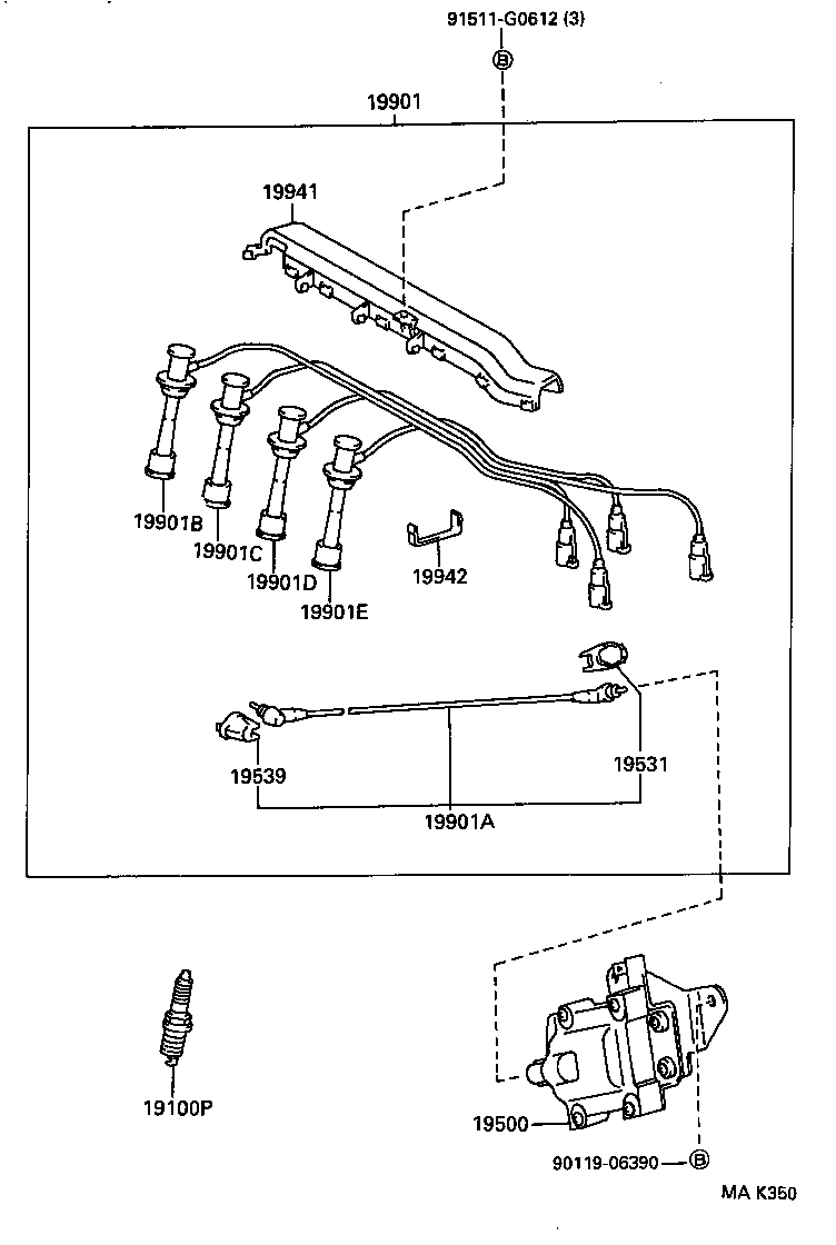 19590-74290 CORD, COIL RESISTIVE product image