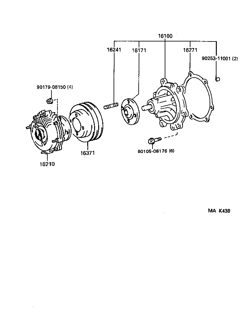 16620-0W054 TENSIONER ASSY, V-RIBBED BELT product image