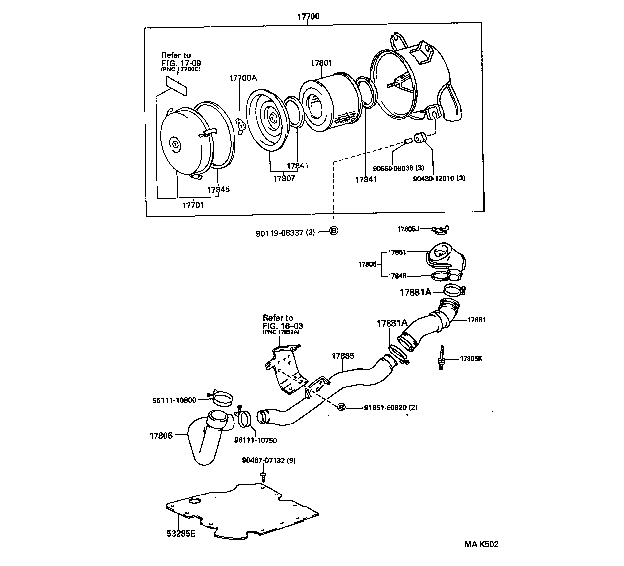 17700-75210 CLEANER ASSY, AIR product image