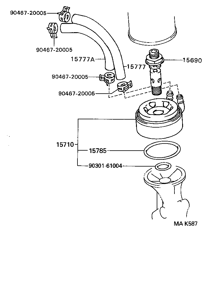 15777-73011 HOSE, OIL COOLER product image