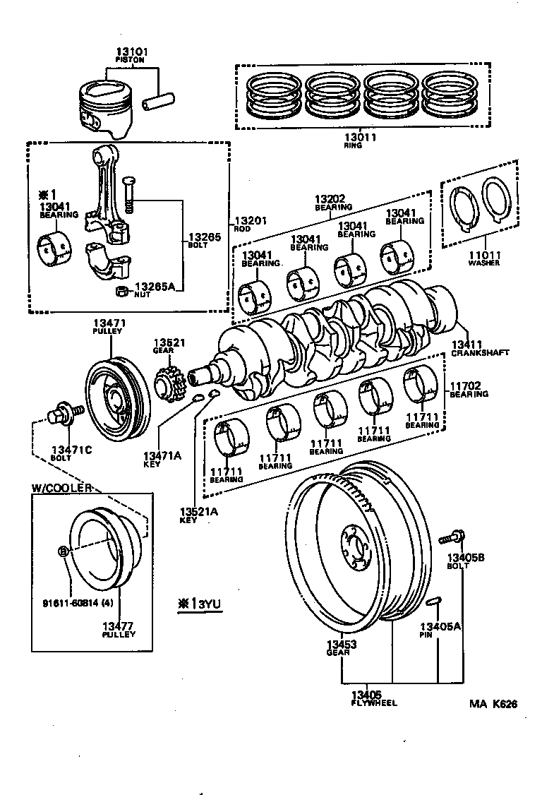 88451-27030 PULLEY, CRANKSHAFT, NO.2 product image