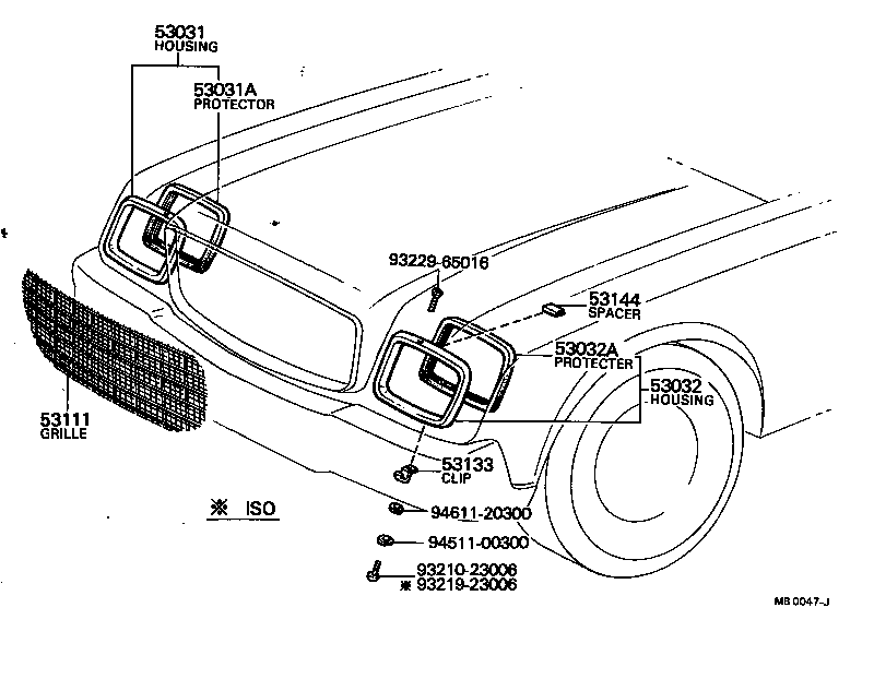 53131-91404 HOUSING, HEADLAMP, RH product image