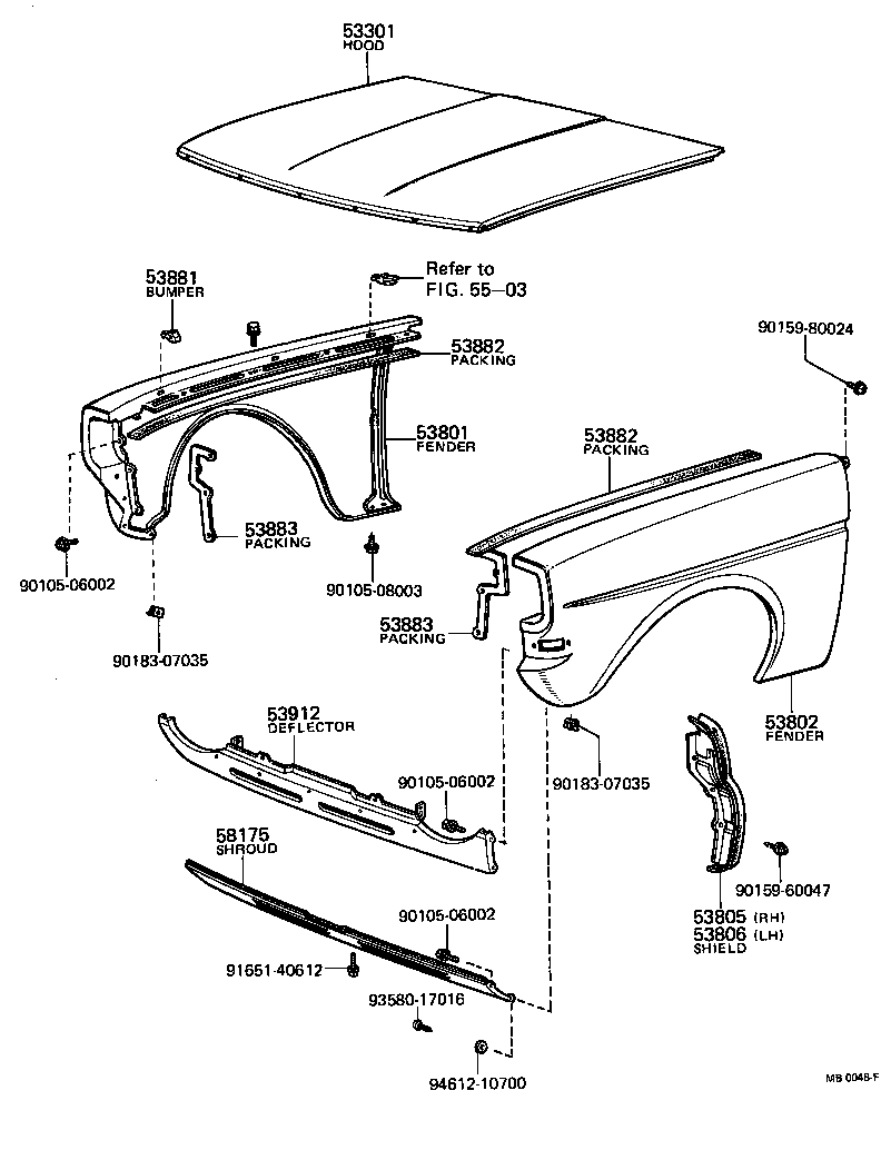 53801-10906 FENDER SUB-ASSY, FRONT RH product image