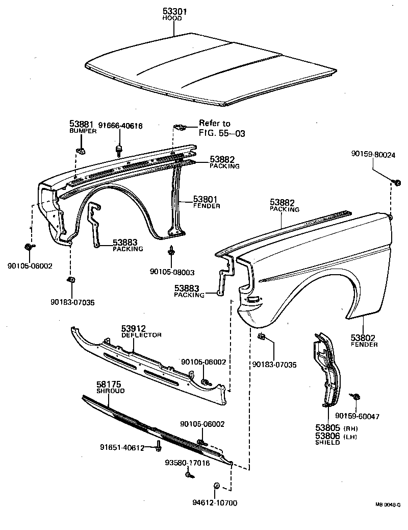 53801-10140 FENDER SUB-ASSY, FRONT RH product image