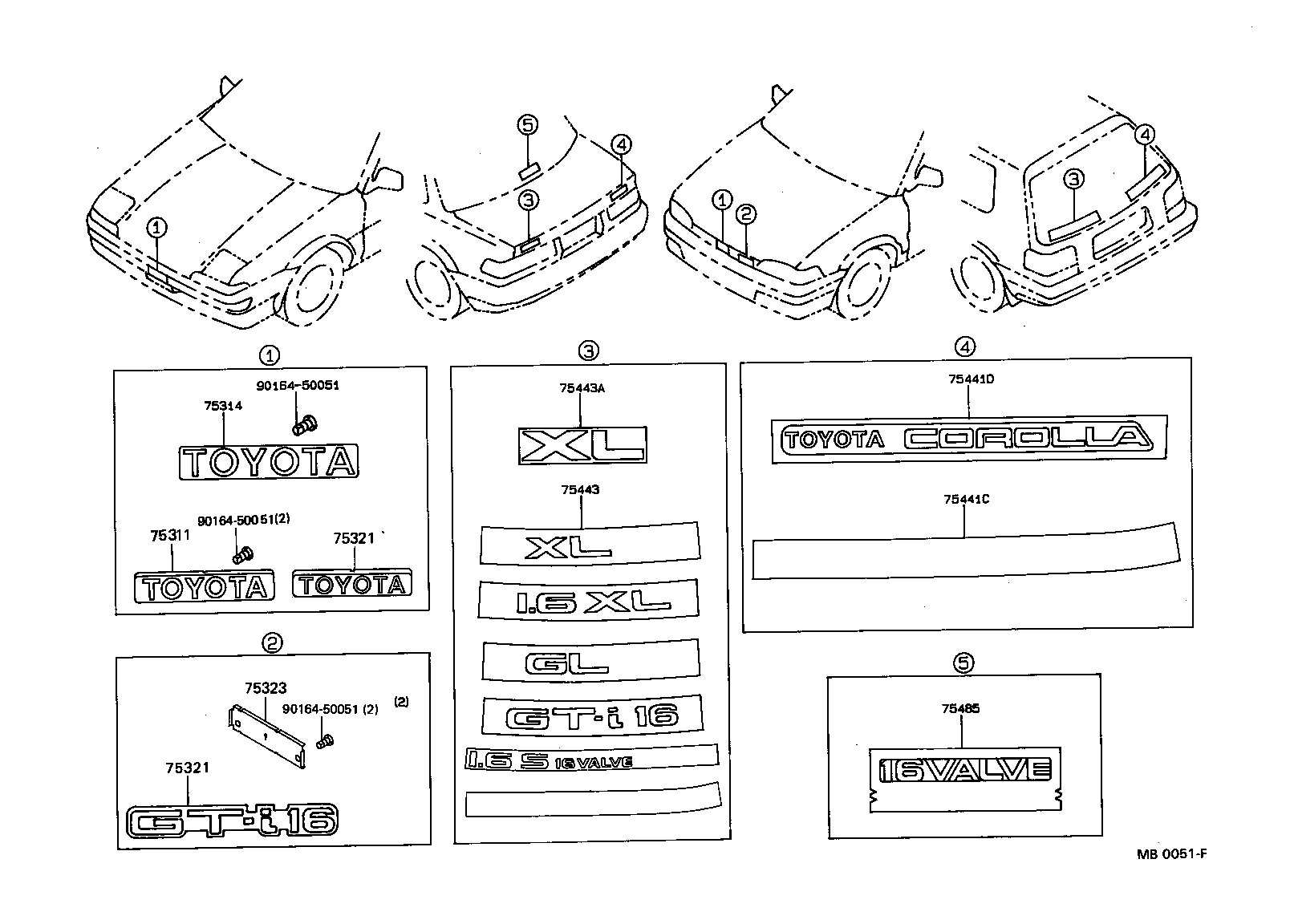 75321-12240 PLATE, RADIATOR GRILLE OR FRONT PANEL NAME product image