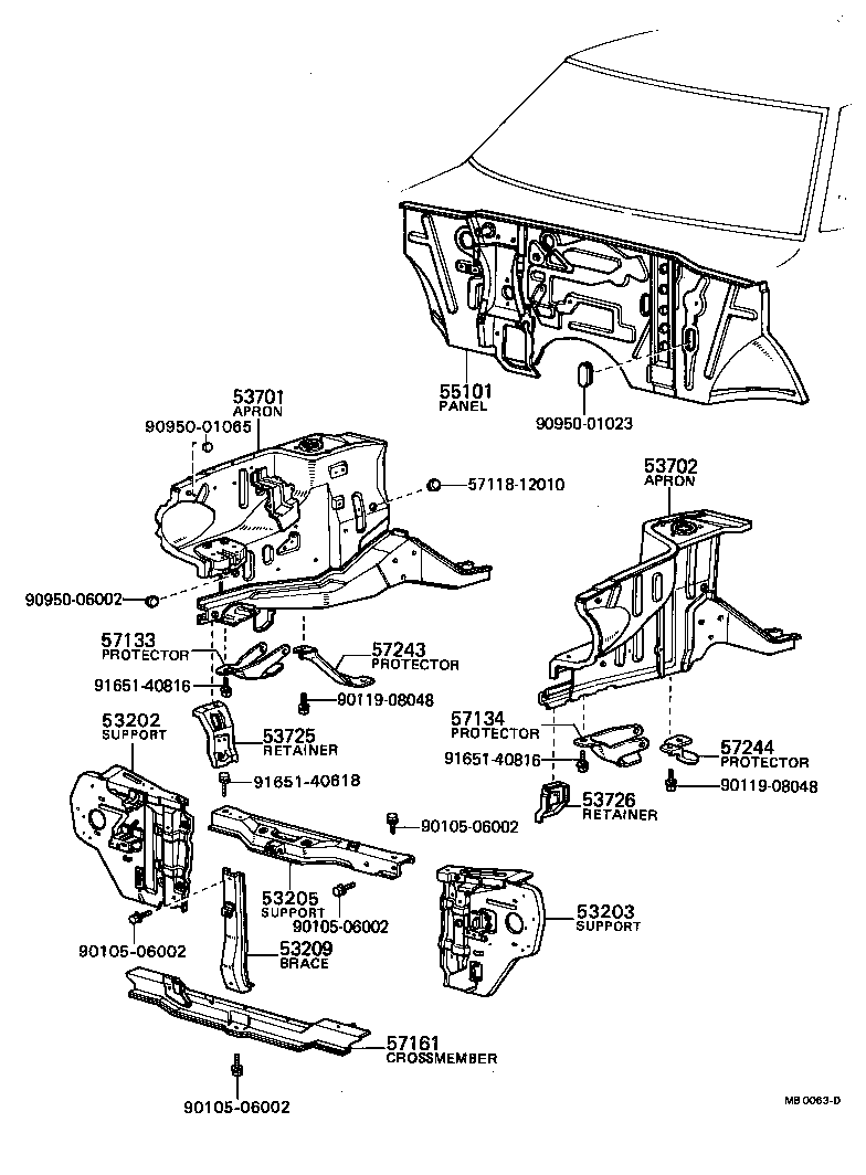 53701-10052 APRON SUB-ASSY, FRONT FENDER, RH product image