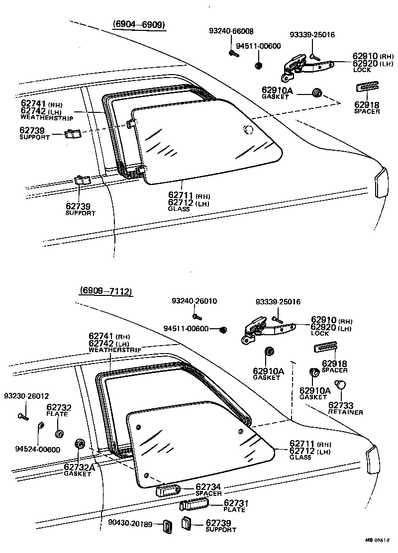 62071-10020 GLASS, QUARTER WINDOW, RH product image