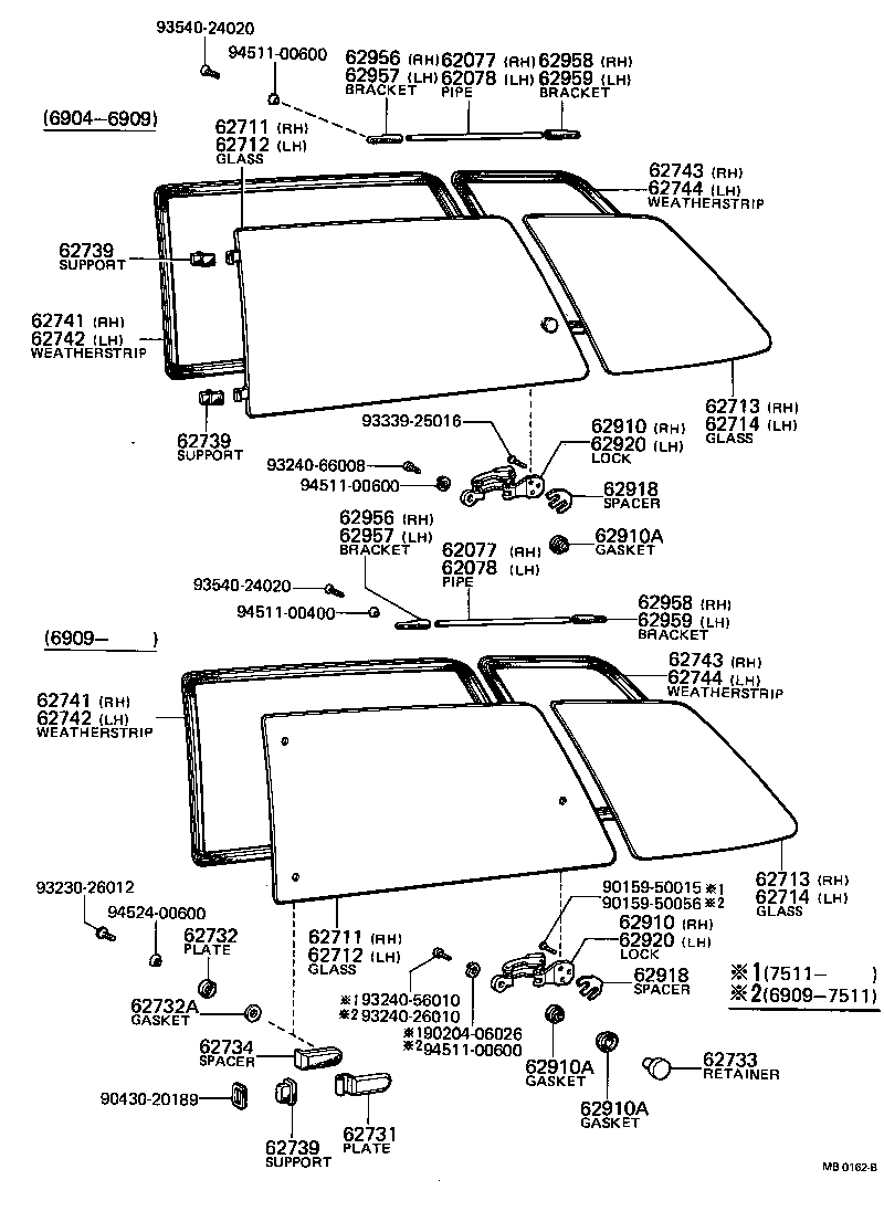 62072-10030 GLASS, QUARTER WINDOW, LH product image