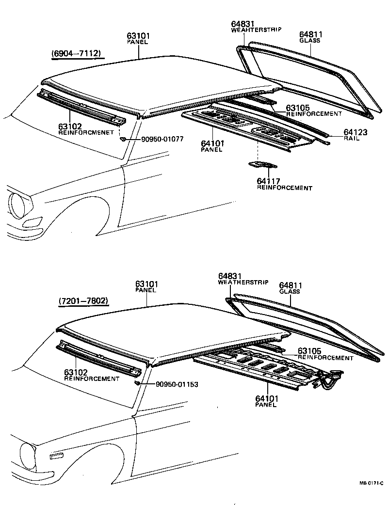 63102-10040 REINFORCEMENT SUB-ASSY, ROOF PANEL, FRONT product image