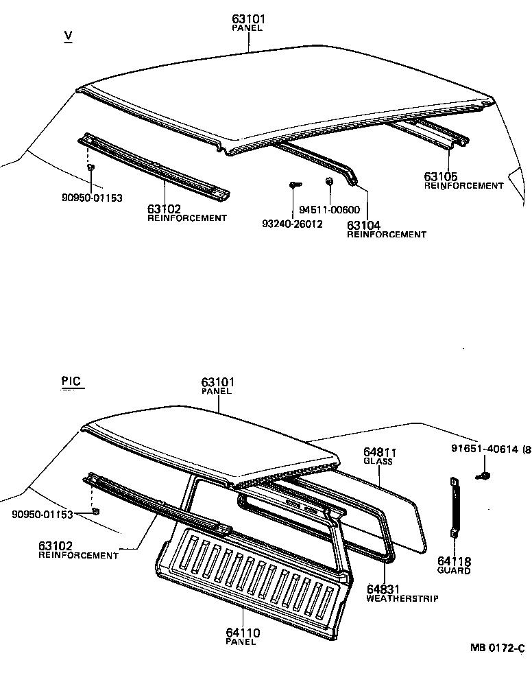 63102-10040 REINFORCEMENT SUB-ASSY, ROOF PANEL, FRONT product image