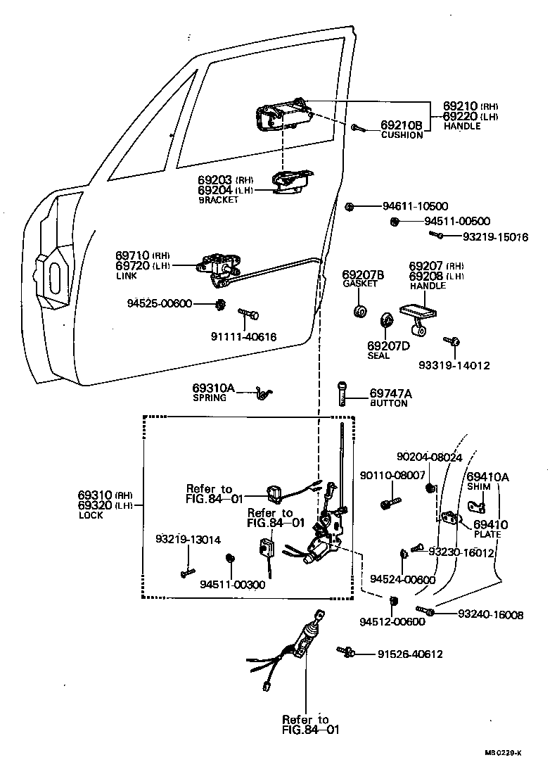 69320-40060 LOCK ASSY, FRONT DOOR, LH product image