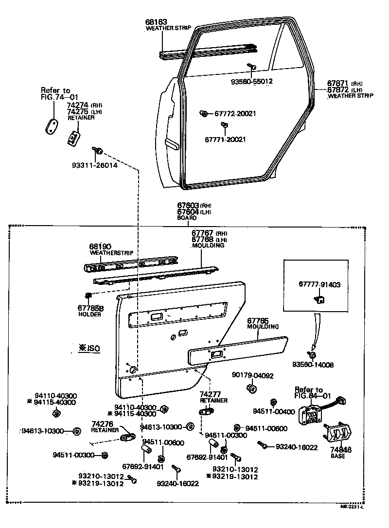 67404-91402 BAR SUB-ASSY, REAR DOOR WINDOW DIVISION, LH product image