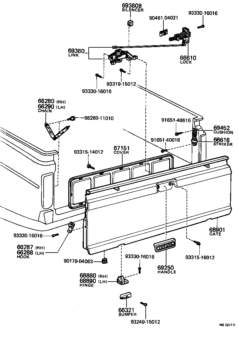 66321-11010 BUMPER, GATE RUBBER product image