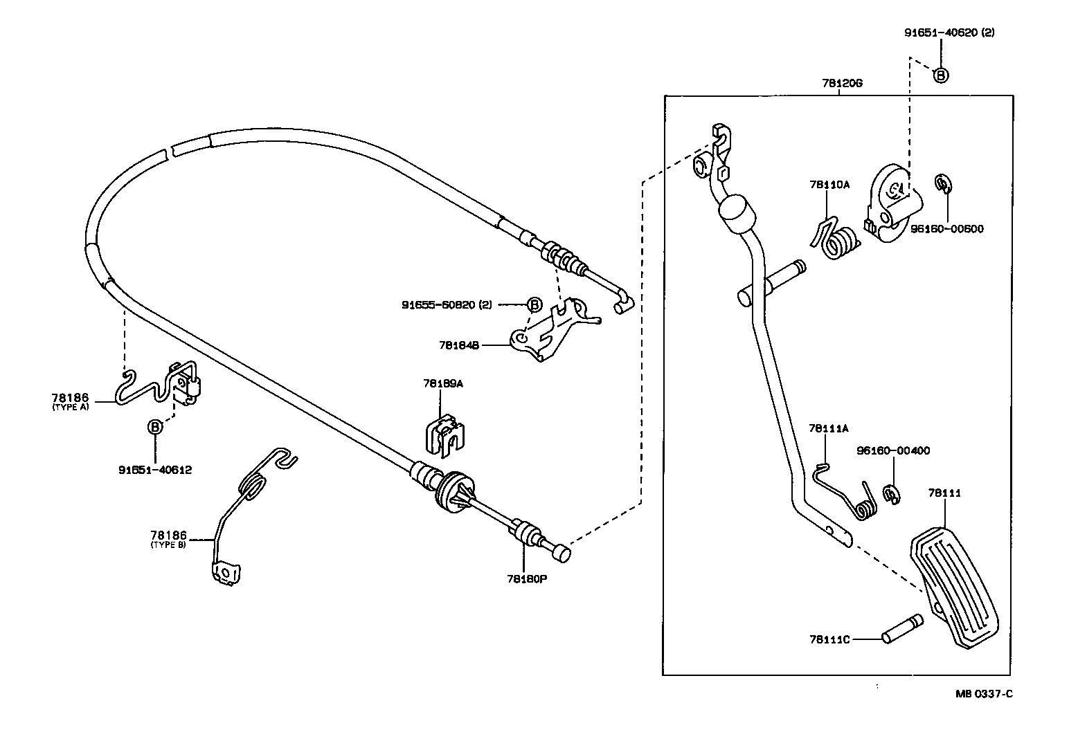 78024-20110 BRACKET, ACCELERATOR CONTROL CABLE product image