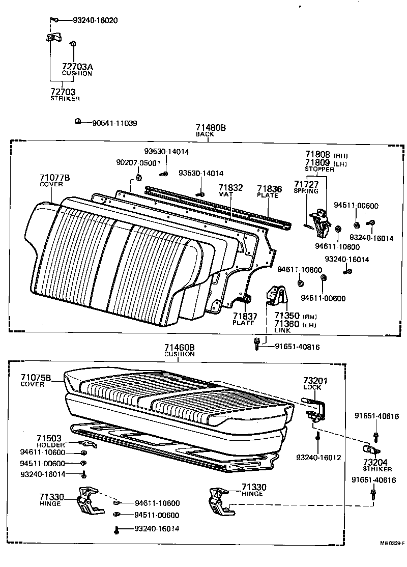 71702-11050 STOPPER SUB-ASSY, REAR SEAT BACK, RH product image