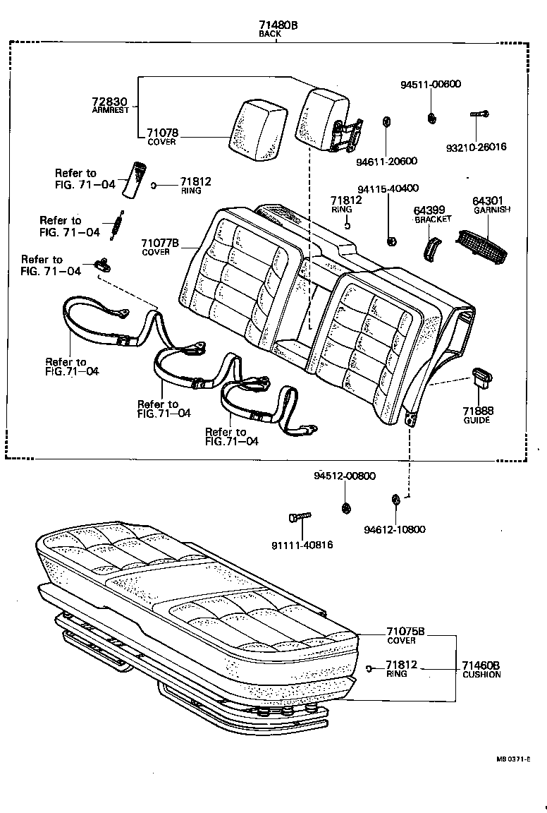 71820-91402-01 ARMREST ASSY, REAR SEAT, CENTER product image