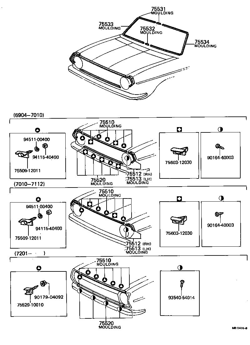 75533-10020 MOULDING, WINDSHIELD, OUTSIDE LH product image