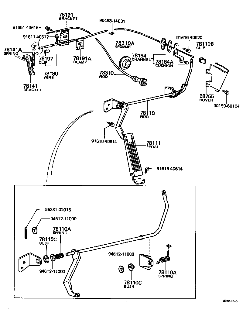 90508-23204 SPRING (FOR ACCELERATOR PEDAL ROD) product image