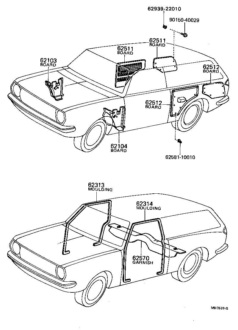 62113-10070 BOARD SUB-ASSY, COWL SIDE TRIM, RH product image