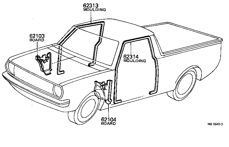 62113-10030 BOARD SUB-ASSY, COWL SIDE TRIM, RH product image