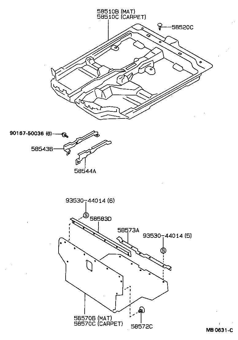 58571-20060-06 CARPET ASSY, REAR FLOOR product image