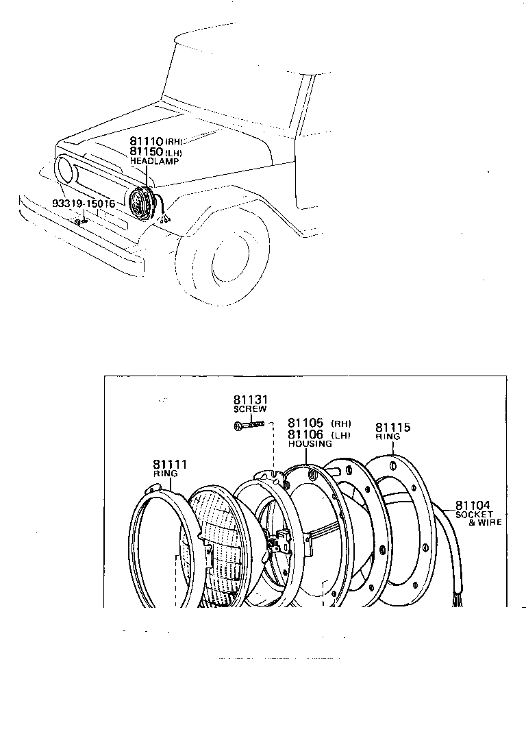 Toyota 81110-60090 HEADLAMP ASSY, RH