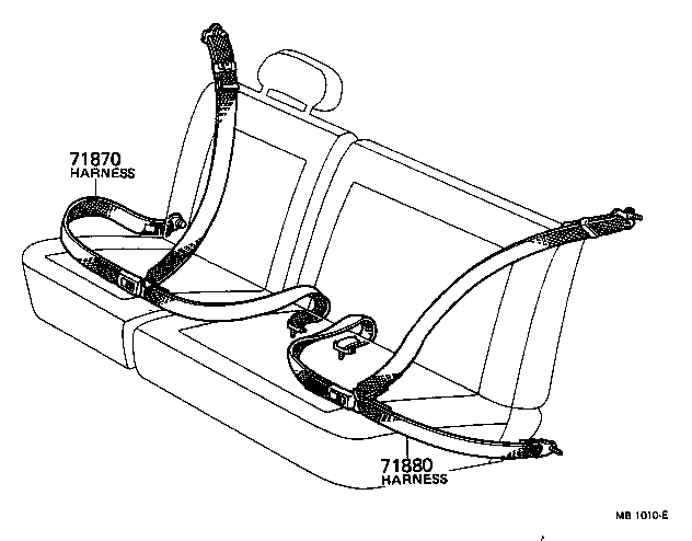 71870-95702-01 HARNESS ASSY, FRONT SEAT 3 POINT TYPE, RH product image