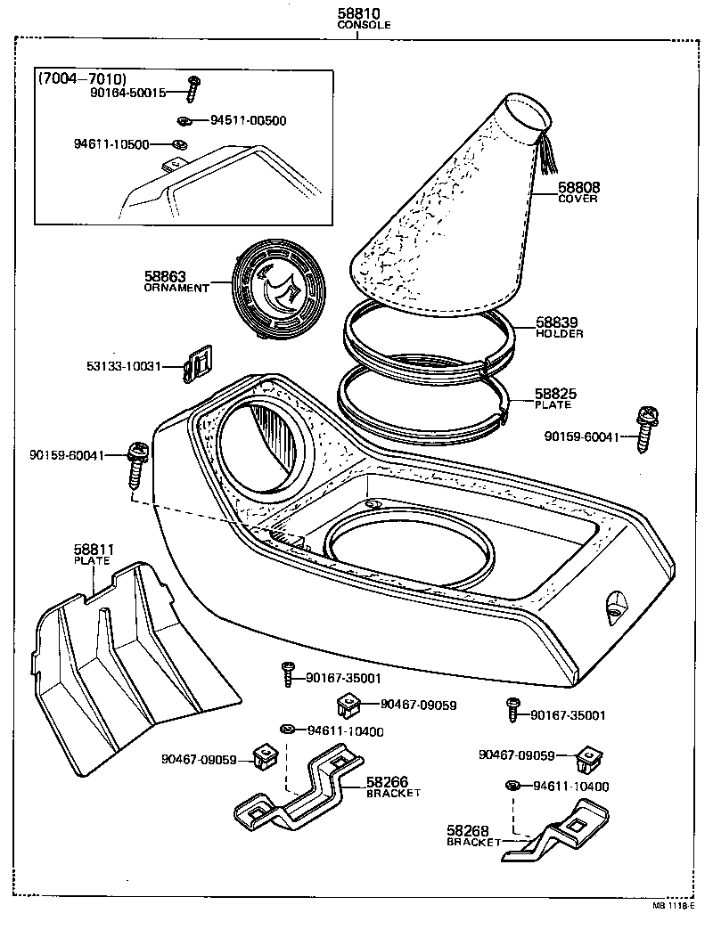 58851-10020 BRACKET, CONSOLE BOX SUPPORT, FRONT product image