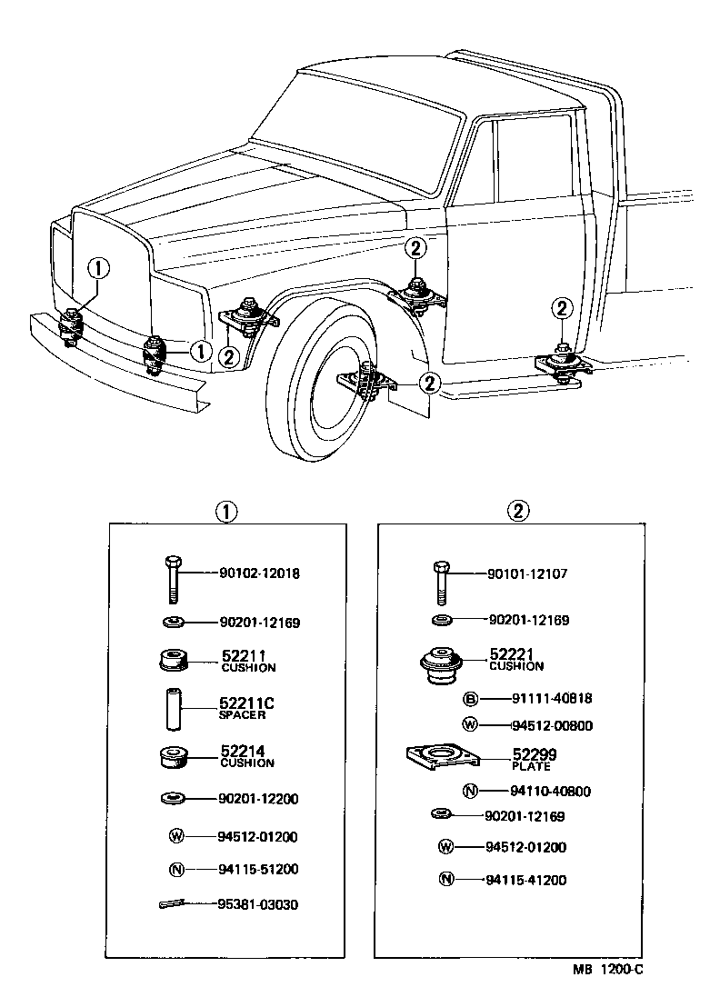 90387-12024 SPACER(FOR BODY MOUNTING NO.1 CUSHION) product image