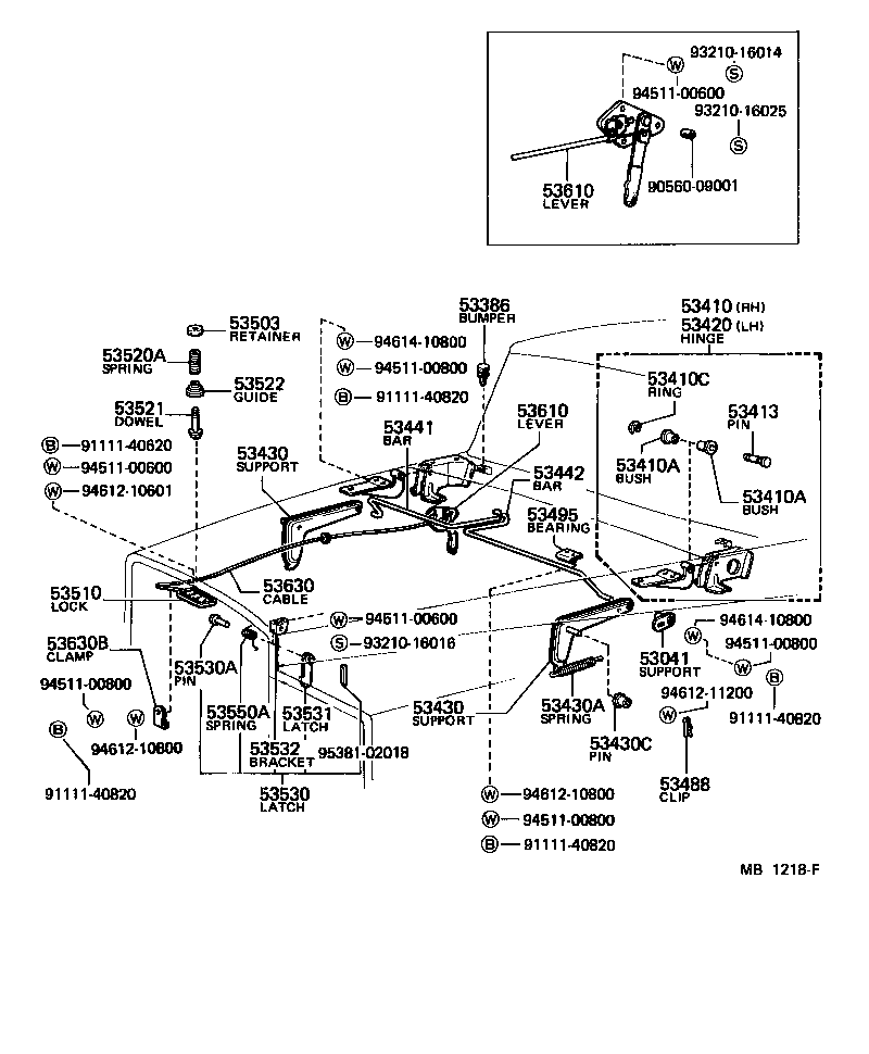 90053-01000 BUMPER, HOOD, REAR product image