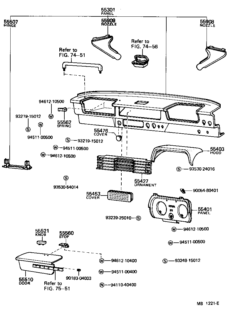 55031-95211 PANEL SUB-ASSY, INSTRUMENT product image