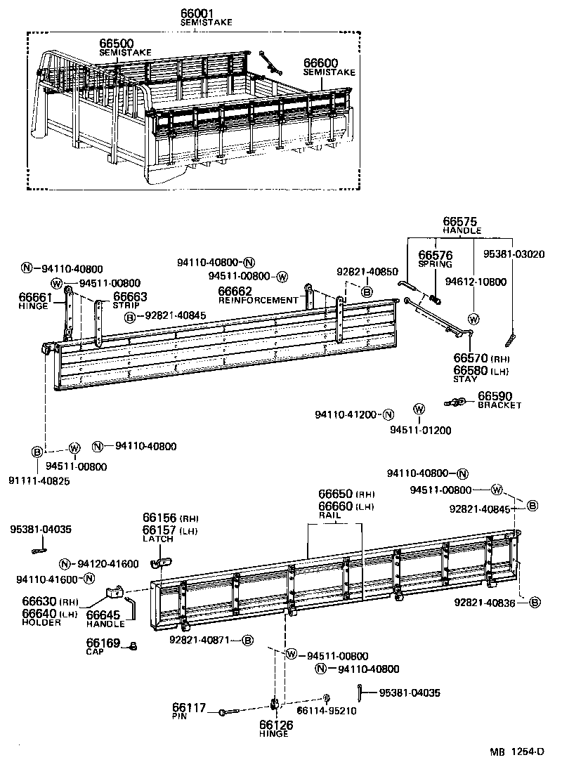 65232-93000 POST ASSY, SIDE PANEL REAR END, LH product image