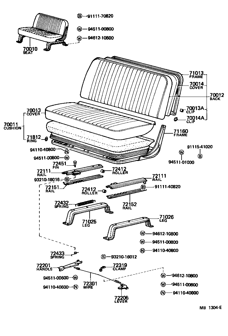 71072-95262 COVER ASSY, NO.1 SEAT CUSHION product image