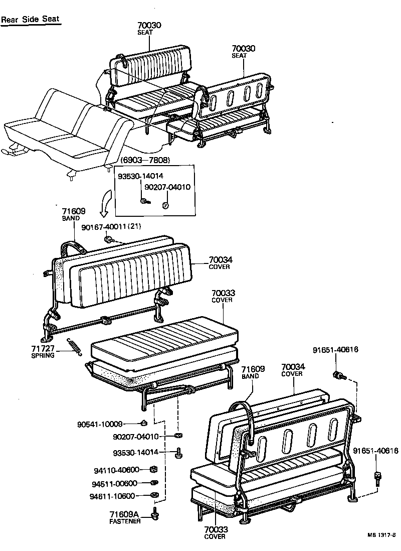 71071-90342 COVER ASSY, NO.1 SEAT CUSHION product image