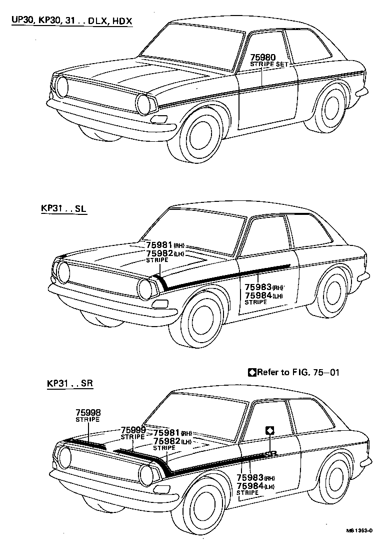 75982-10901 STRIPE, FRONT FENDER, LH NO.2 product image
