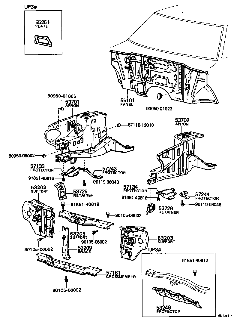 53701-10071 APRON SUB-ASSY, FRONT FENDER, RH product image