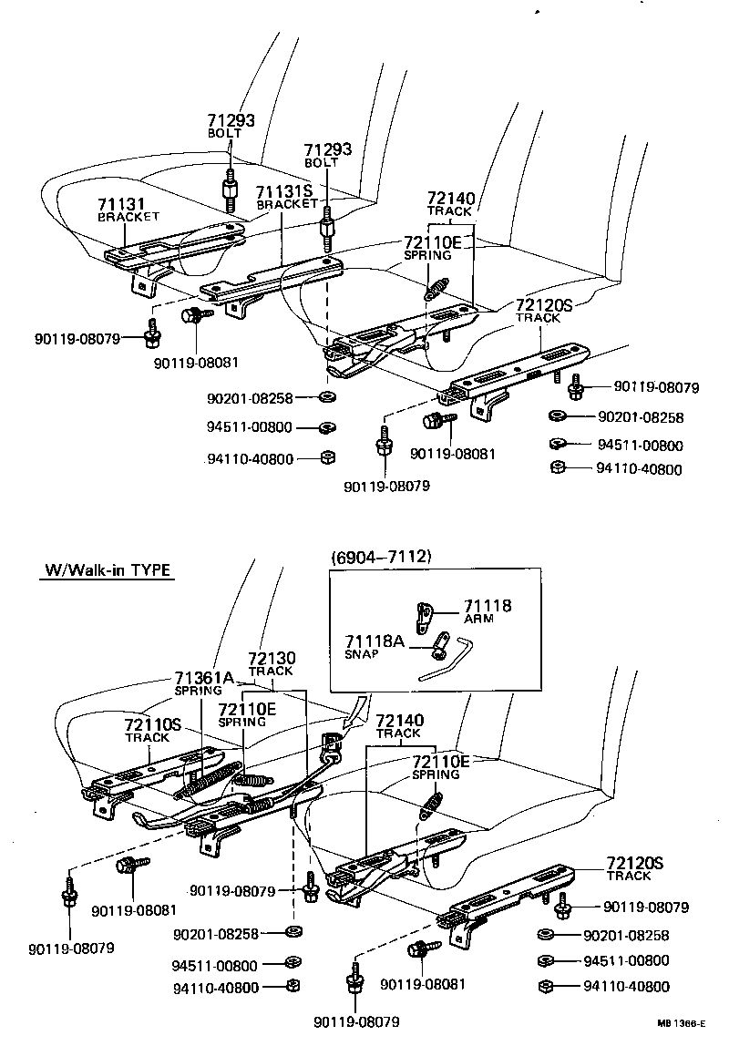 69768-13010 SNAP, FRONT SEAT CONTROL ARM product image