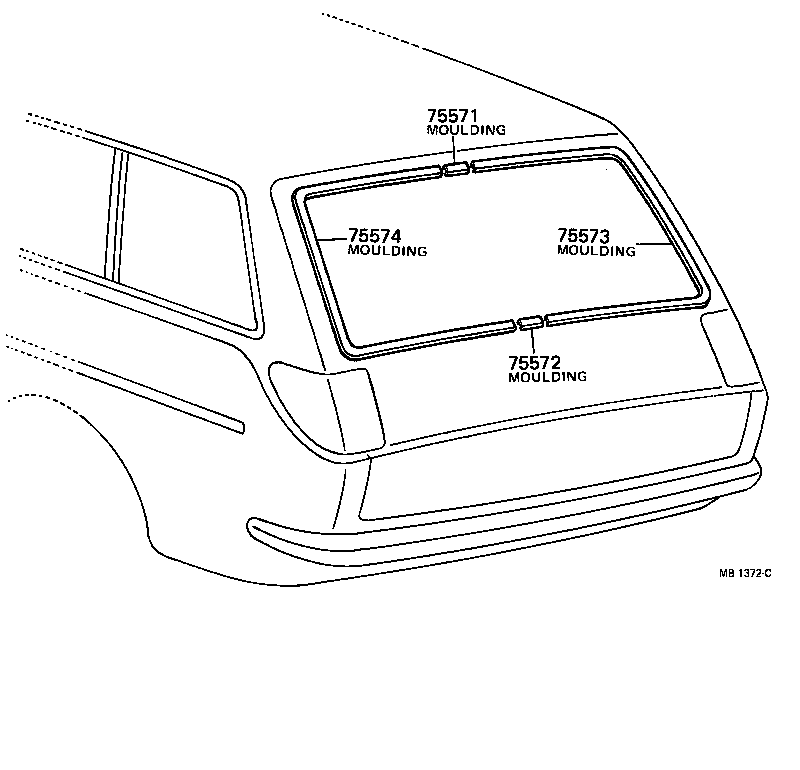 75801-19035 MOULDING, LUGGAGE COMPARTMENT DOOR BACK product image