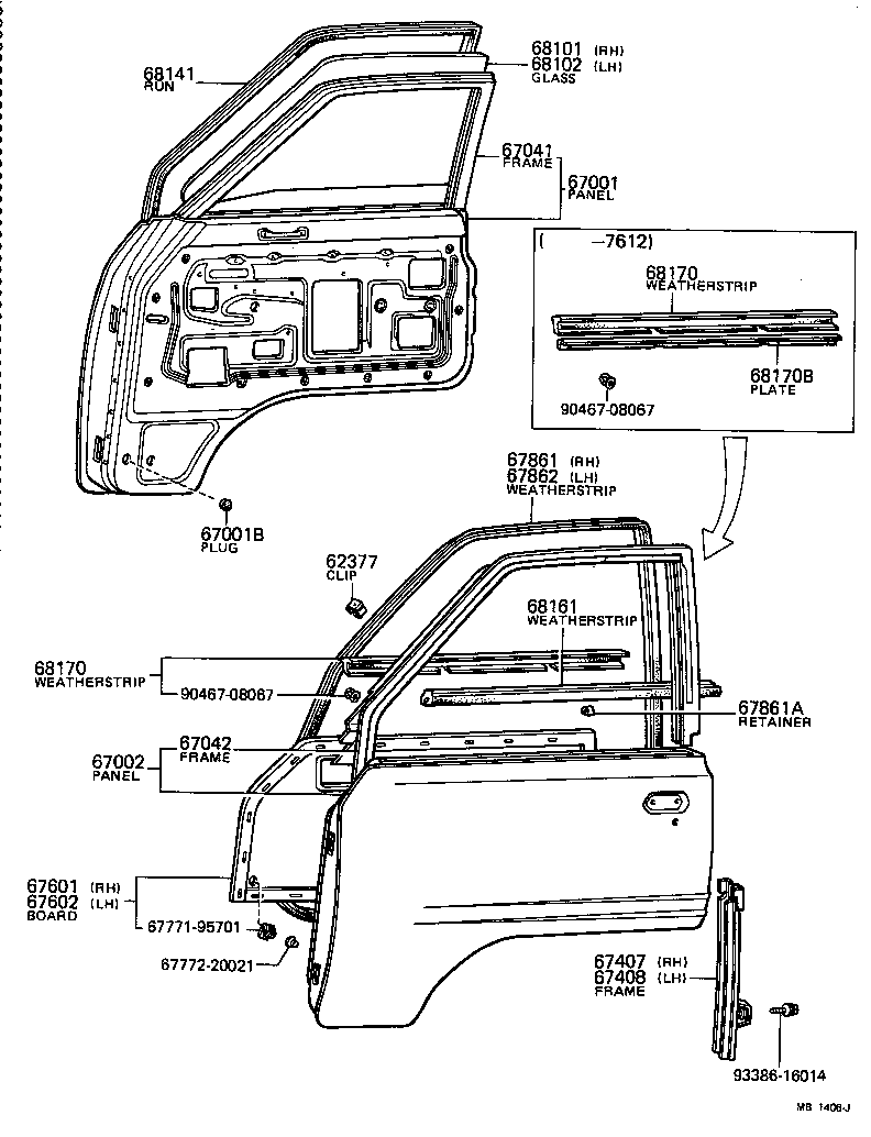 67002-95702 PANEL SUB-ASSY, FRONT DOOR, LH product image