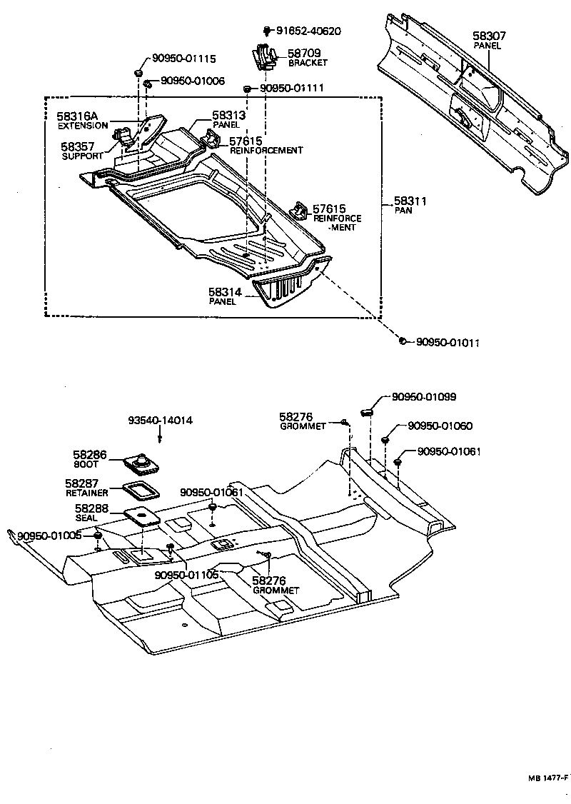 58307-14011 PANEL SUB-ASSY, BODY LOWER BACK product image