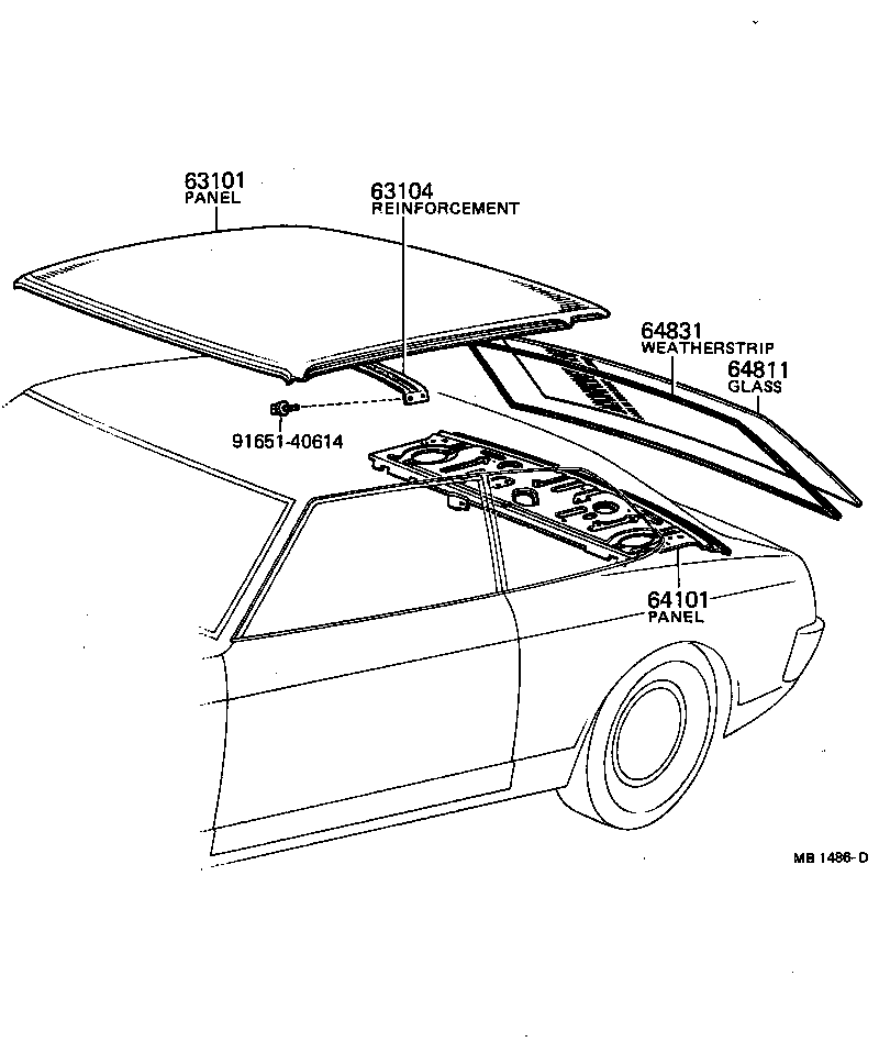 63101-14010 PANEL SUB-ASSY, ROOF product image