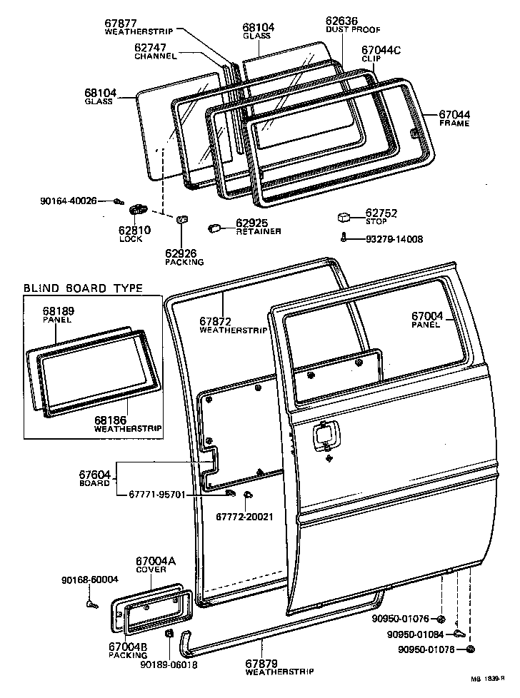 67004-95702 PANEL SUB-ASSY, REAR DOOR, LH product image